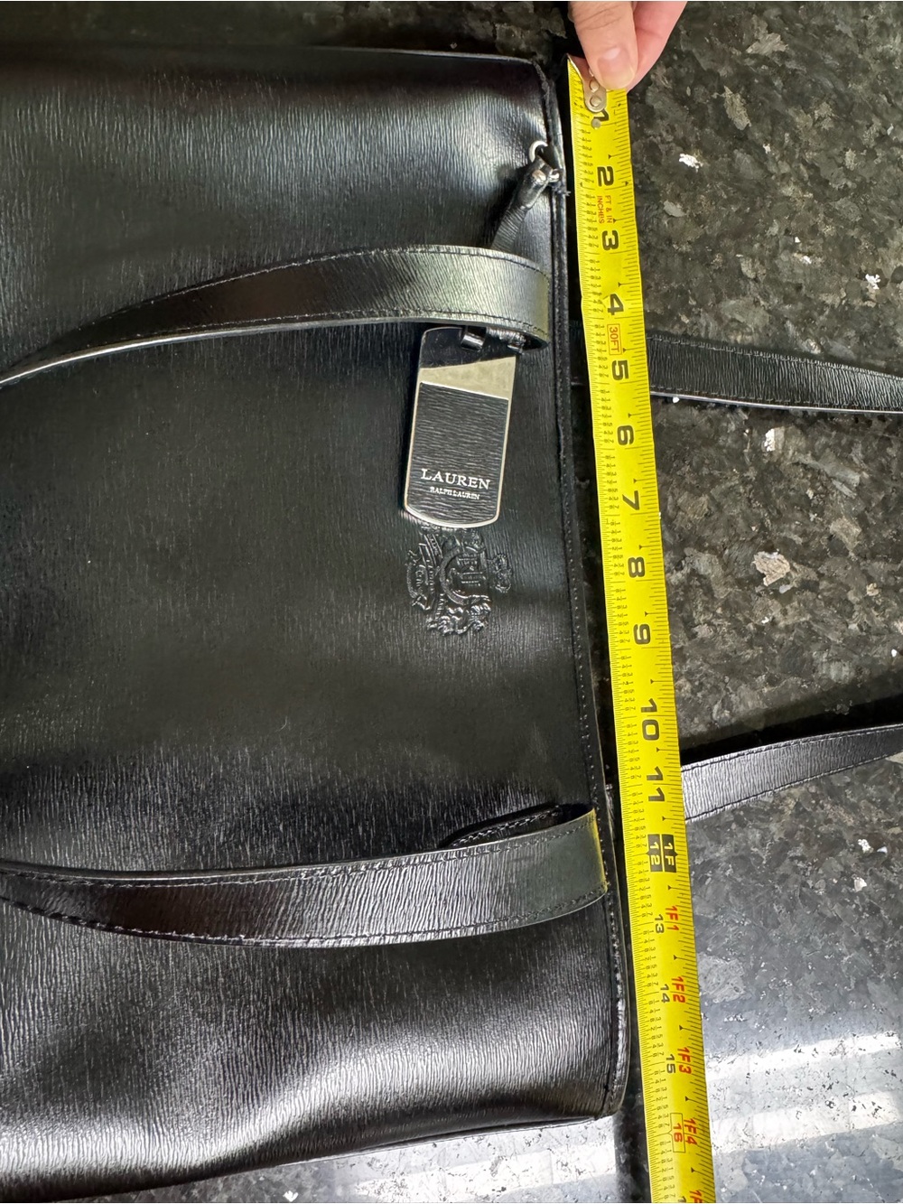 Lauren Ralph Lauren Black Leather Tote Bag - Picture 8 of 15